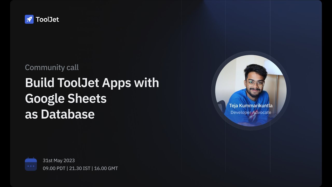 Building Apps with Google Sheets as Database | ToolJet, low code