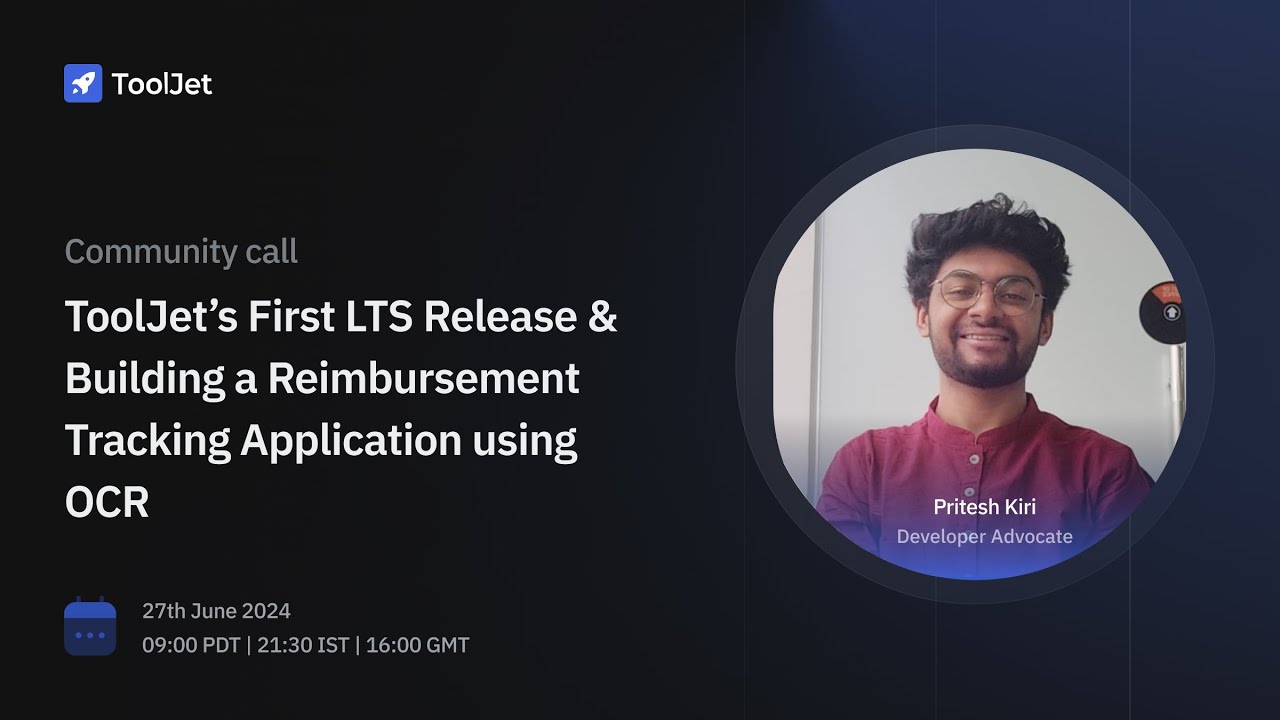 ToolJet’s First LTS Release & Building a Reimbursement Tracking App using OCR