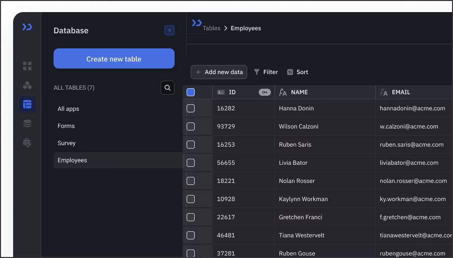 Build frontends fast with a drag-and-drop interface.