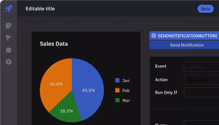 Build frontends fast with a drag-and-drop interface.